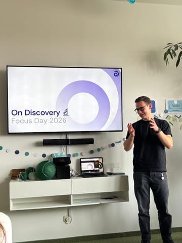 A colleague presenting at our “On Discovery” focus day