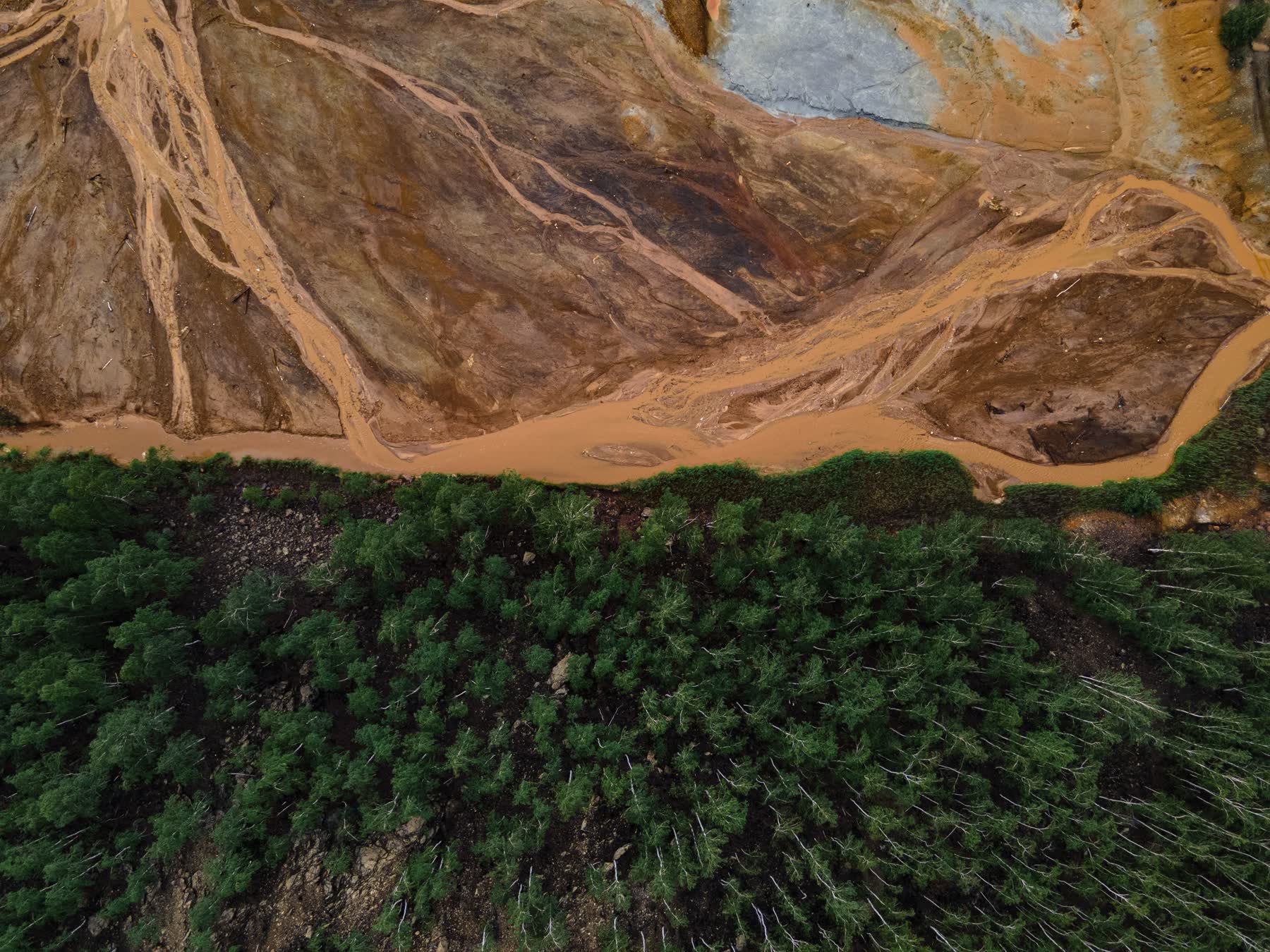 Eroded farmland after extreme weather